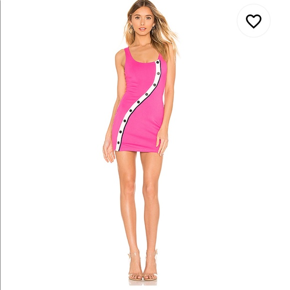 NWT h:ours Marquee Mini Dress in Hot Pink & Black - Picture 1 of 5